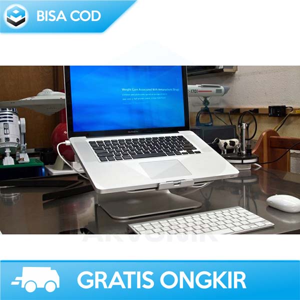 HOLDER STANDING LAPTOP DESAIN ERGONOMIS ALUMUNIUM ALLOY 2589 SILVER