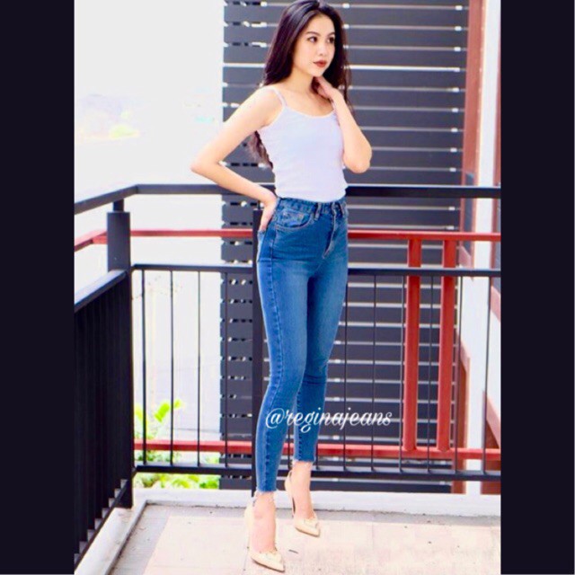 ( Size 27-42) JSK 9131 Custom Ripped Low Celana Jeans Wanita Model Unfinished Cut
