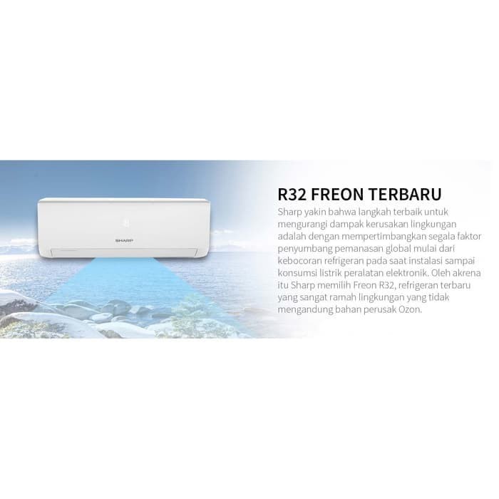 SHARP AC 1/2 PK [R32] AH-A5VEY Termasuk Pipa + Kabel &amp; Bracket