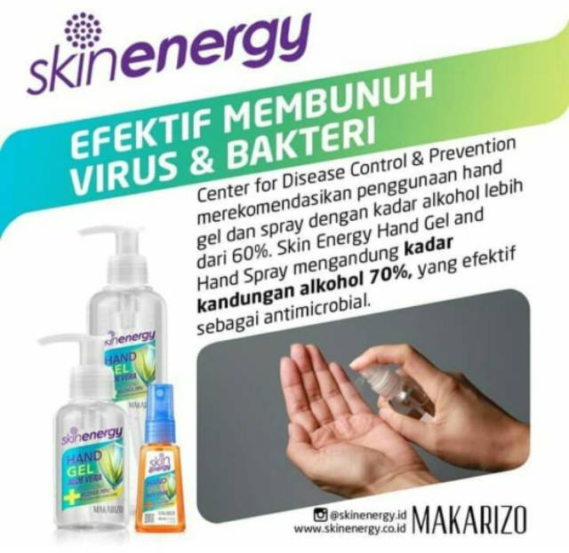 MAKARIZO Skin Energy Hand Gel Aloe Vera 55ml (hand sanitizer gel)