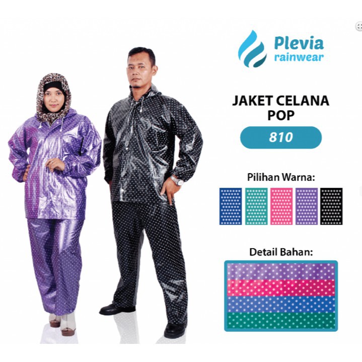 Jas Hujan Jaket Celana Polkadot Plevia 810