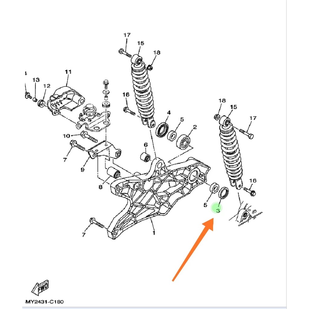 KARET SIL SEAL TUTUP BEARING BERING SWING ARM FORK NMAX N MAX AEROX 155 LEXI NOUVO ORIGINAL YGP 93106-28801