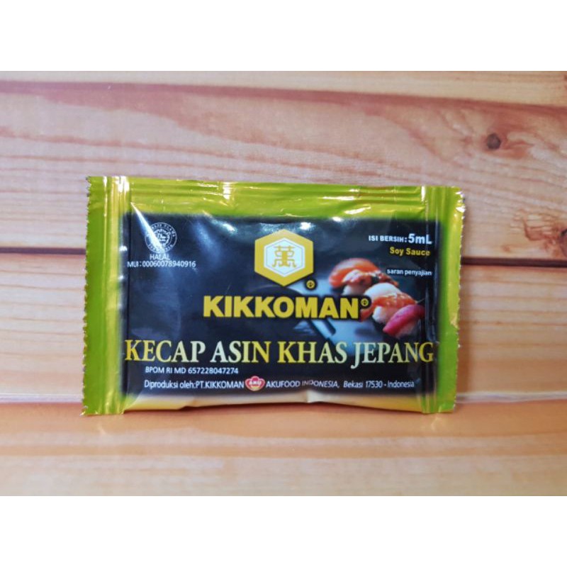 Kikkoman Shoyu 5 ml x 5 pcs Halal | Kecap Asin Khas Jepang Sachet