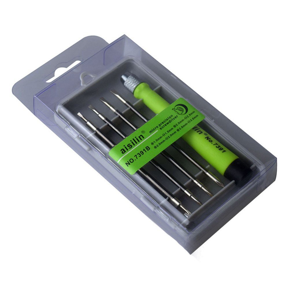 AISILIN 7391B 8in1 5 pcs Portable Screwdriver Set / obeng set presisi