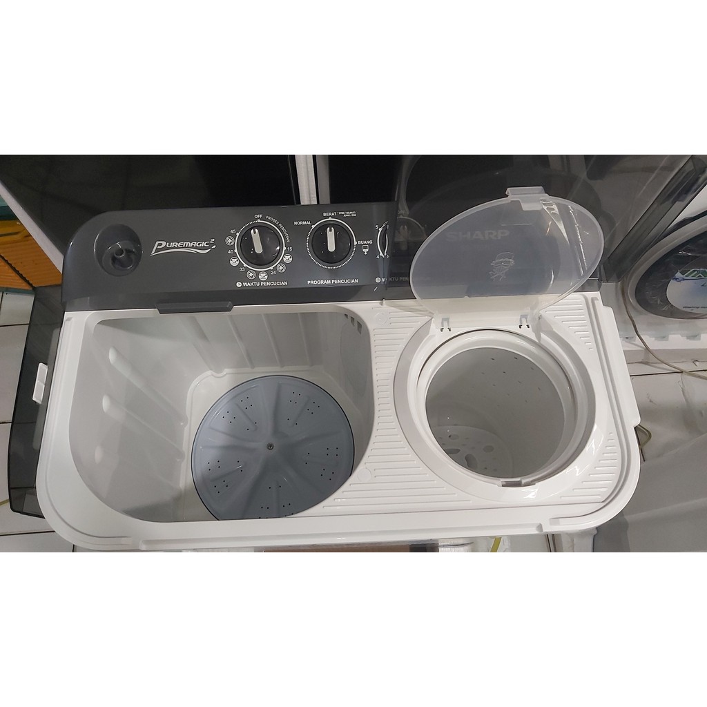 Mesin Cuci Washing Machine Sharp 2 Tabung 6.5 kg Puremagic EST 65NT EST65NT 65 NT