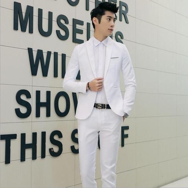 SETELAN BLAZER PRIA FIT CASUAL 3IN1 - NEW HANSEN FULL WHITE HIGH TWIST PREMIUM ORIGINIAL NIKAYU