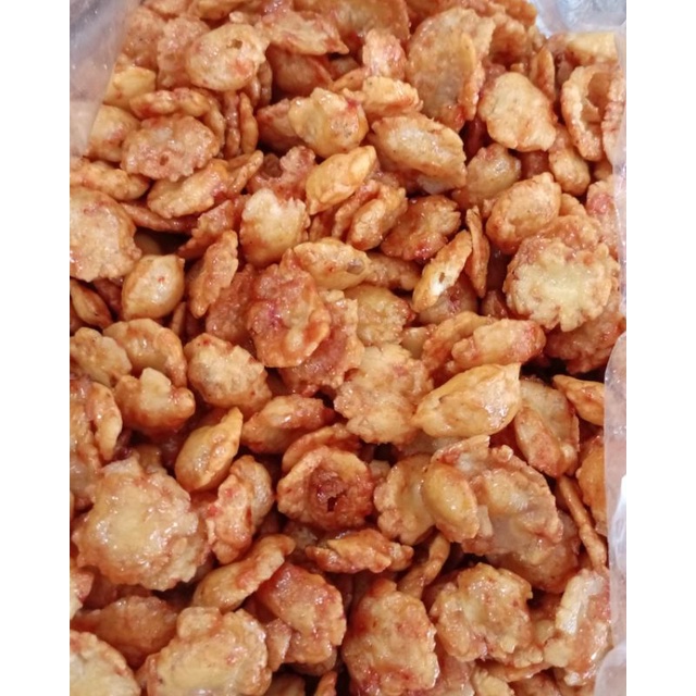

cemilan makanan sehat Snack emping pedas mini gendut(tidak keras)