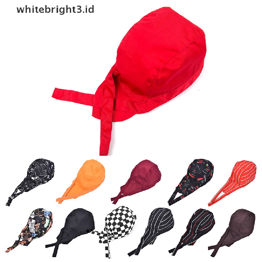 (whitebright3.id) Topi Koki Profesional Model Bajak Laut Aneka Warna