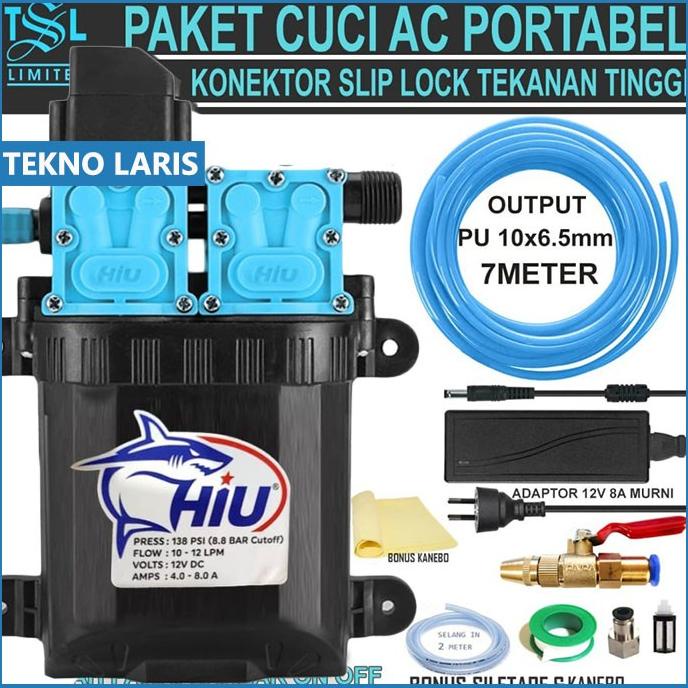 Paket Lengkap Pompa Cuci AC bertekanan Tinggi HIU DUAL PUMP