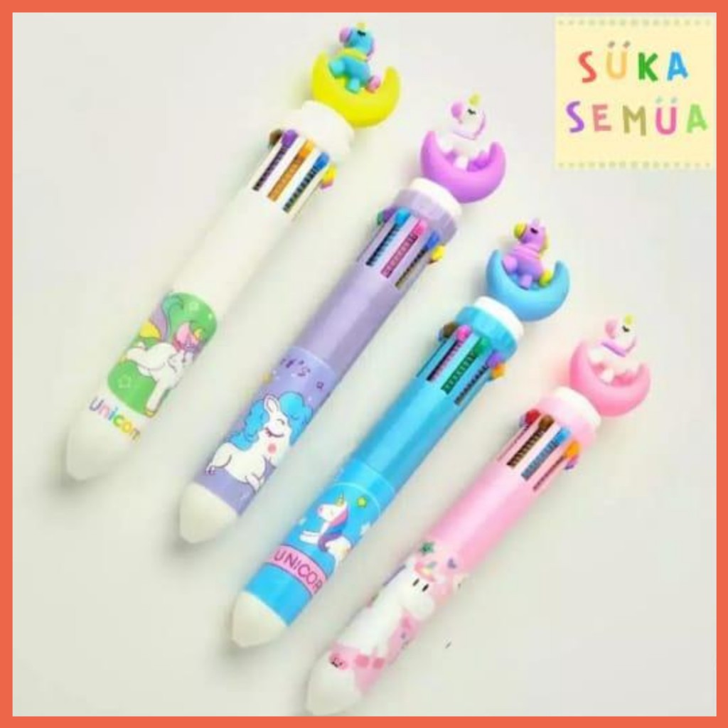 

Pulpen 10 Warna - UNICORN // Pena Bolpen Tinta Warna Warni Kuda Poni Pony Murah Lucu Instant Bandung