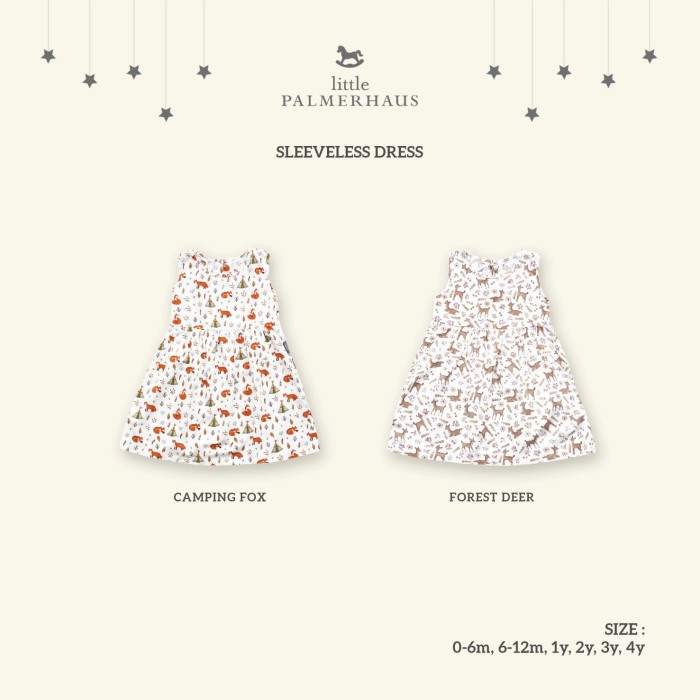 LITTLE PALMERHAUS Sleeveless Dress Baju Anak Perempuan 0-4 Tahun