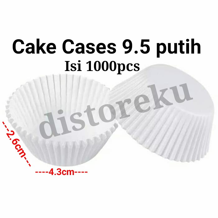 1000pcs cake cases paper cup kertas cetakan kertas kue kering 9.5 putih klassi