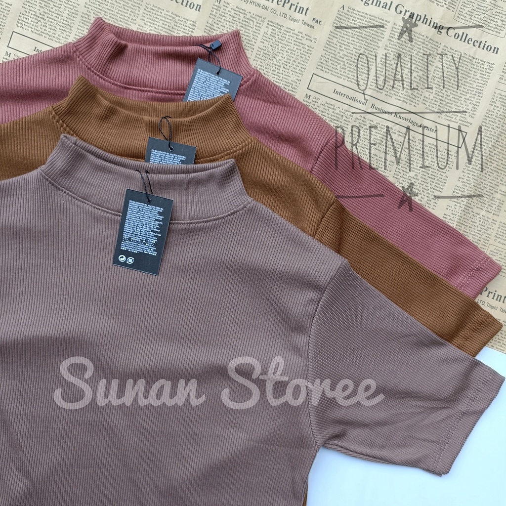 TURTLENECK lengan pendek / Turtleneck pendek Wanita