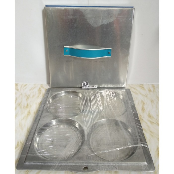 Loyang martabak Mini + Tutup Aluminium /Cetakan Kue 4 Lubang
