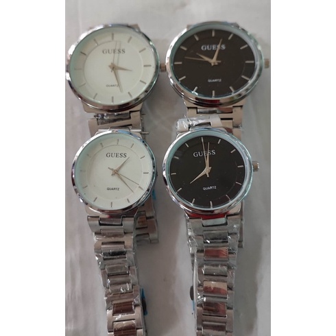 JAM TANGAN COUPLE GUESS JD RANTAI POLOS BALOK