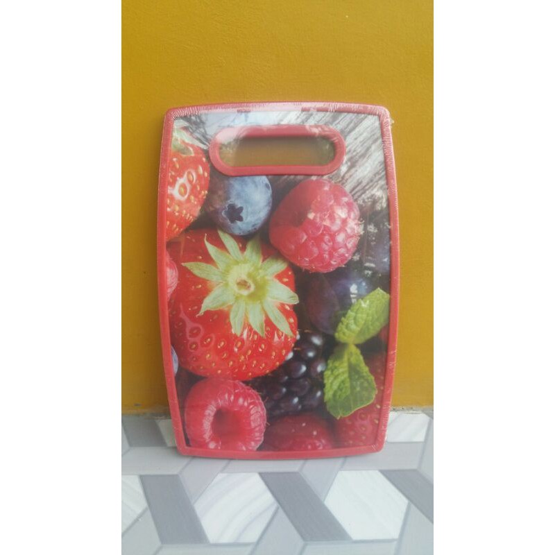 Telenan Pelastik Motif Buah Buahan Uk 30×20 Cm / Telenan Pelastik Tebal