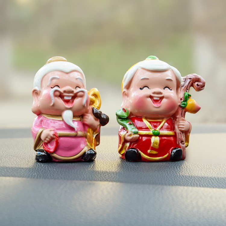 Pajangan Dashoard Mobil Happy Long Life Couple Grandpa Grandma Kakek Nenek Chibi Lucu