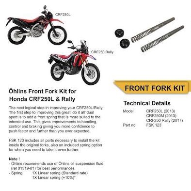 Ohlins fork Spring kit Honda CRF250 Rally