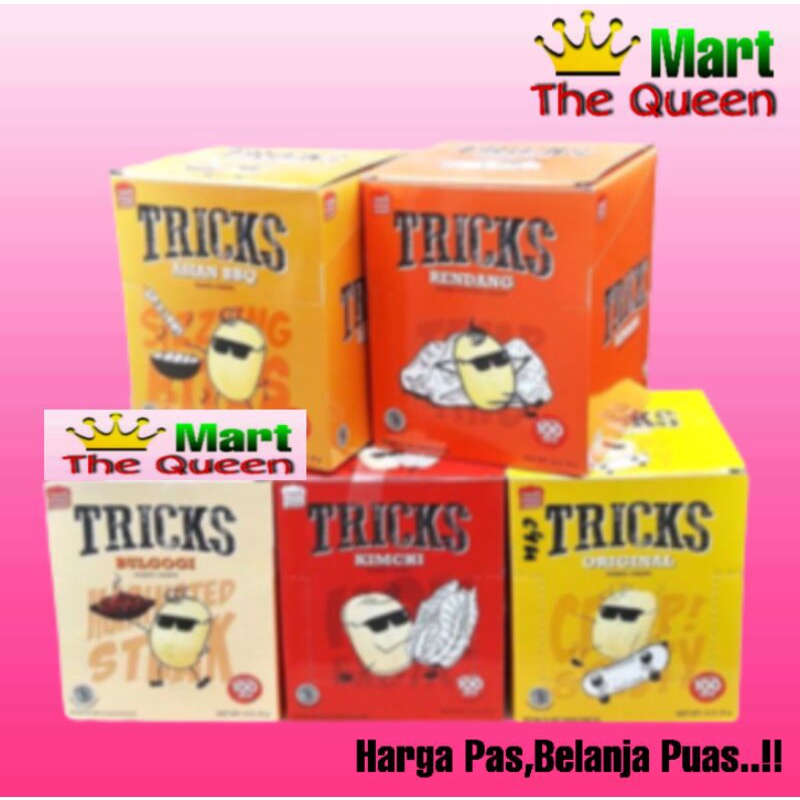 TRICKS crips kentang potato 1 Box isi 10 pcs 18gr varian rasa