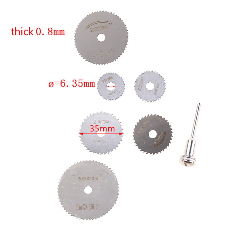 CRE  7pcs/set Mini High Speed Steel Saw Web Circular Rotary Cutting Blade Wheel Discs Mandrel Electric Grinding Accessories