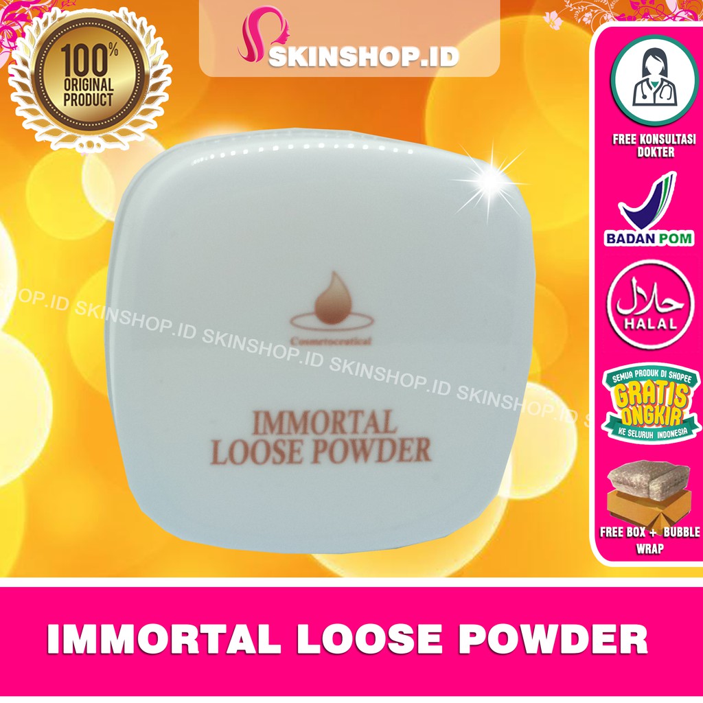 Immortal Loose Powder Natural 20gr Original / Bedak Tabur BPOM Aman