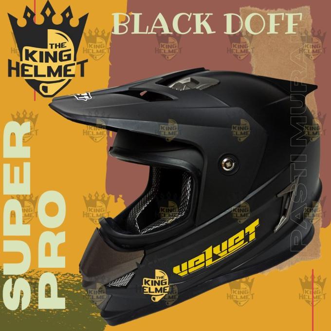helm super pro solid model mds super pro semi cross full face trail Termurah