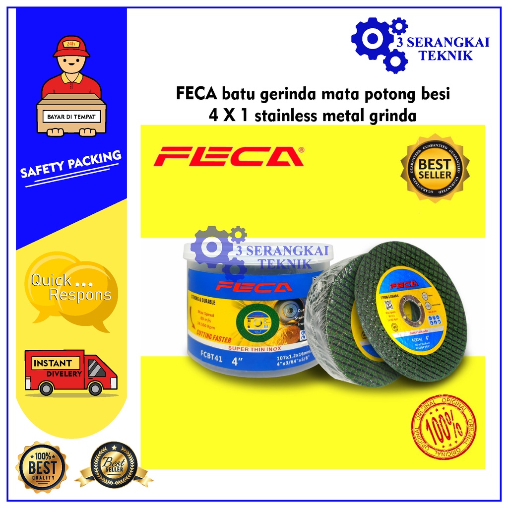 FECA batu gerinda mata potong besi 4 X 1 stainless metal grinda