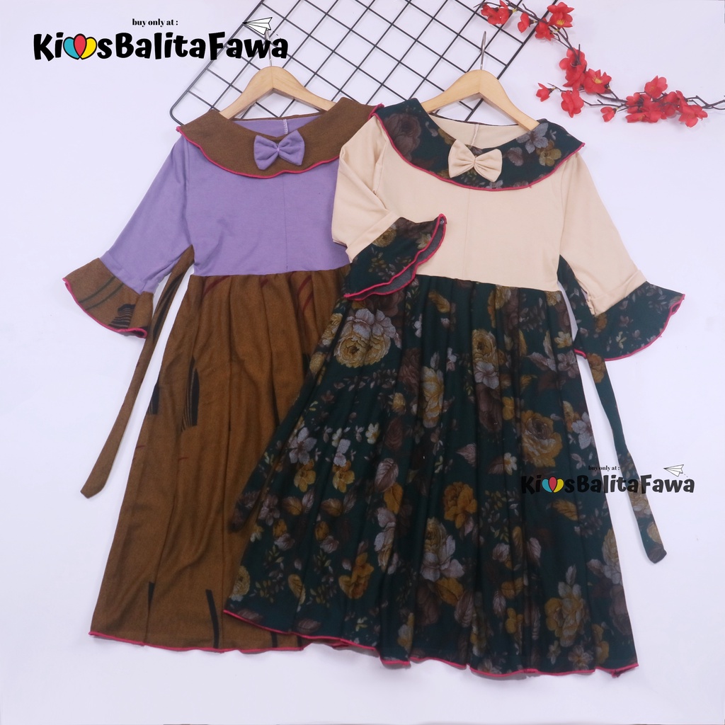 Long Dress Jessika uk 3-4 Tahun [EXPORT] Baju Anak Perempuan Panjang Gamis Muslim Dres Ngaji Murah