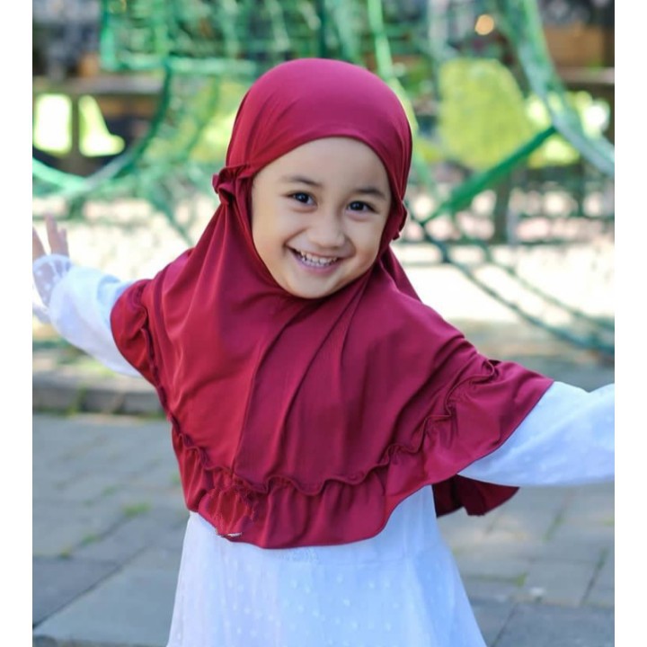 jilbab / anak / bayi / hijab /allsize 0-3 tahun/ CARLA-MAROON