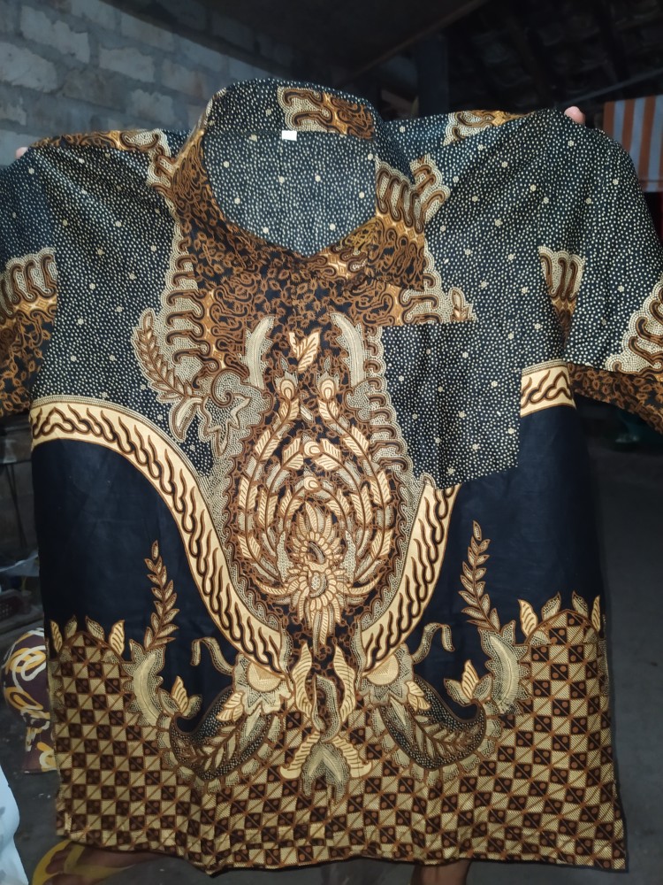 Nailo Batik Hrb026 Kenongo Kemeja Tosca Pendek Pekalongan Padi M L Xl Sogan Tulis Halus Kemeja Batik