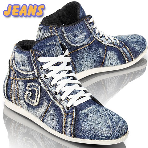 Sepatu Casual Pria Denim Jeans / Sepatu Pria Main Santai Sepatu Dist