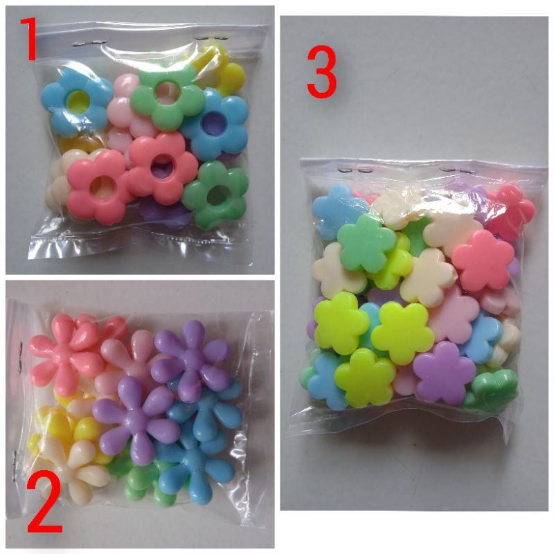 manik manik pastel bunga / mute pastel gelang kalung