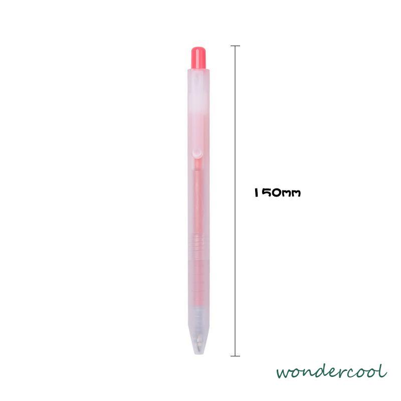 Pena Air Tipe Dorong Buram Transparan 0.5mm Pena Karbon Peluru Pena Gel Mahasiswa Kreatif-Won