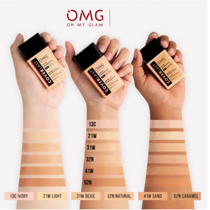 OMG Oh My Glam Coverlast Liquid Foundation 25ml  - Alas Bedak