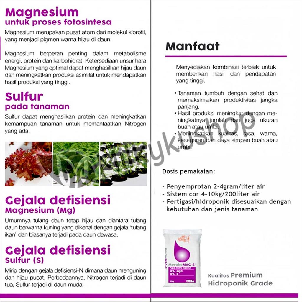 PUPUK MEROKE MAG-S 1 KG KEMASAN PABRIK MAG S MAGNESIUM SULFAT