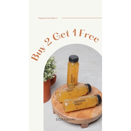 

[250 ml] PROMO Buy 2 Get 1 Free Jus Markisa Passion Fruit Juice Sorabumi