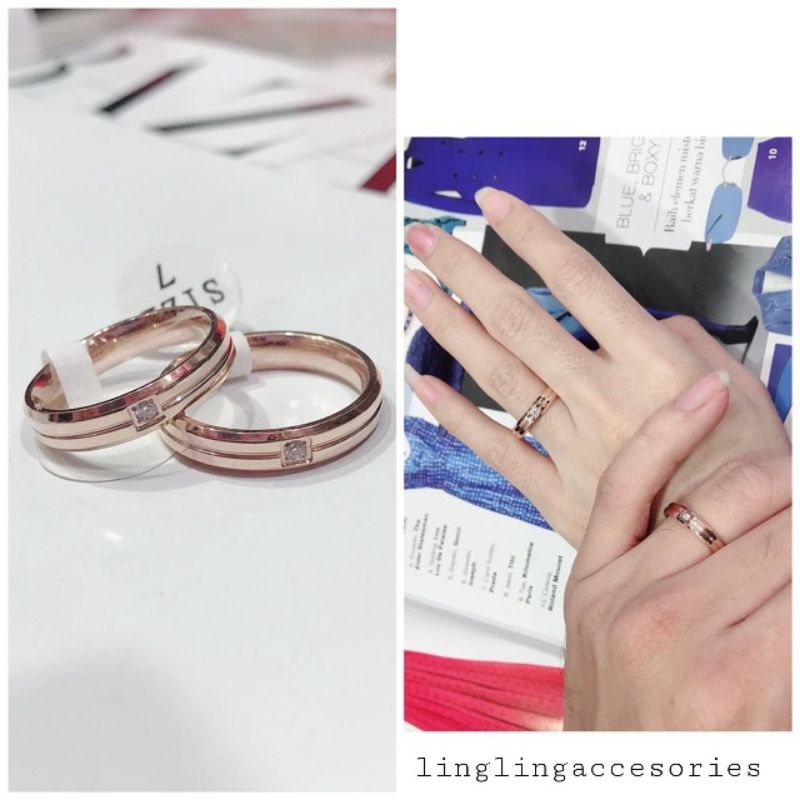Cincin titanium couple simpel 3warna / cincin nikah / cincin kawin