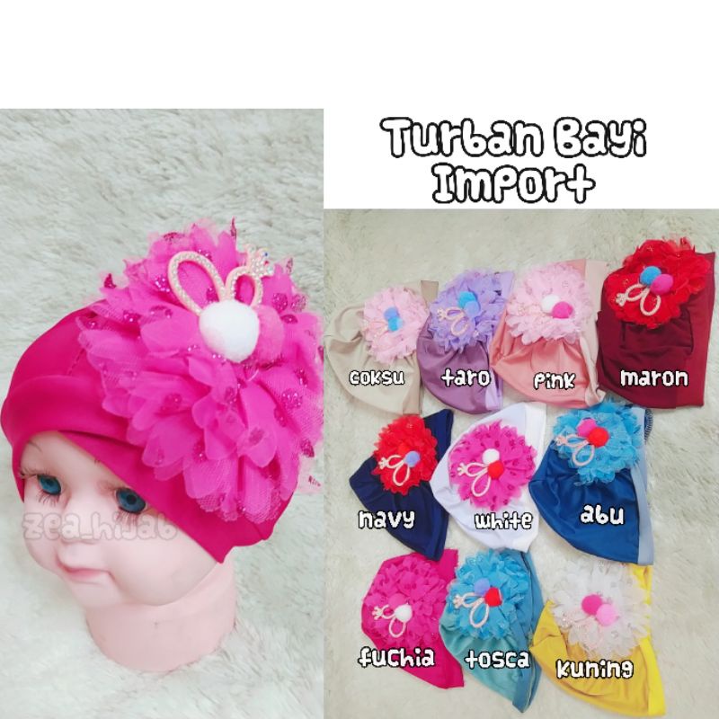 TURBAN BAYI 02/KUPLUK BAYI PEREMPUAN/TOPI BAYI IMPORT