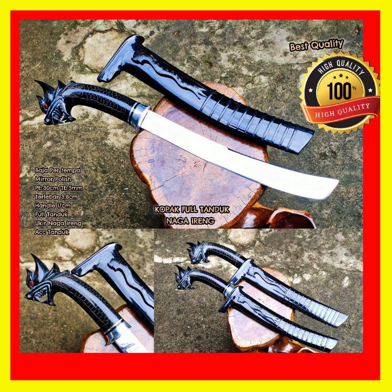 PISAU SEMBELIH FULL TANDUK NAGA IRENG SUPER TAJAM