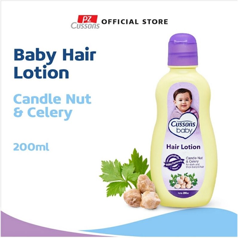 CUSSONS BABY HAIR LOTION CANDLE NUT &amp; CALERY 100+100 ML