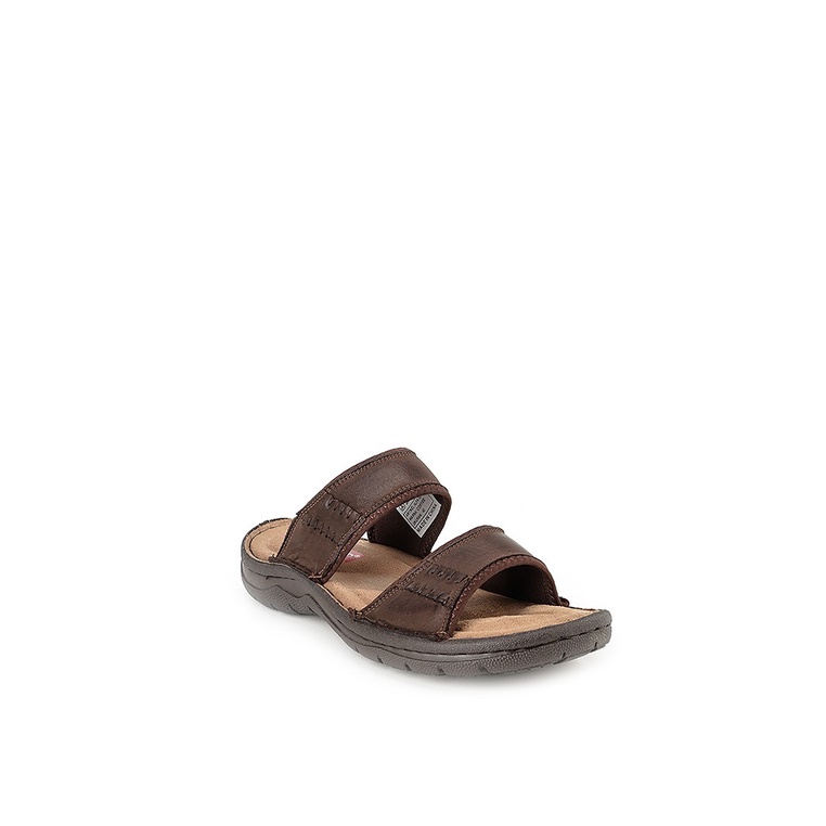 SANDAL CASUAL JIM JOKER PRIA ORIGINAL SLIDE KULIT BRANDED COKLAT JJ01