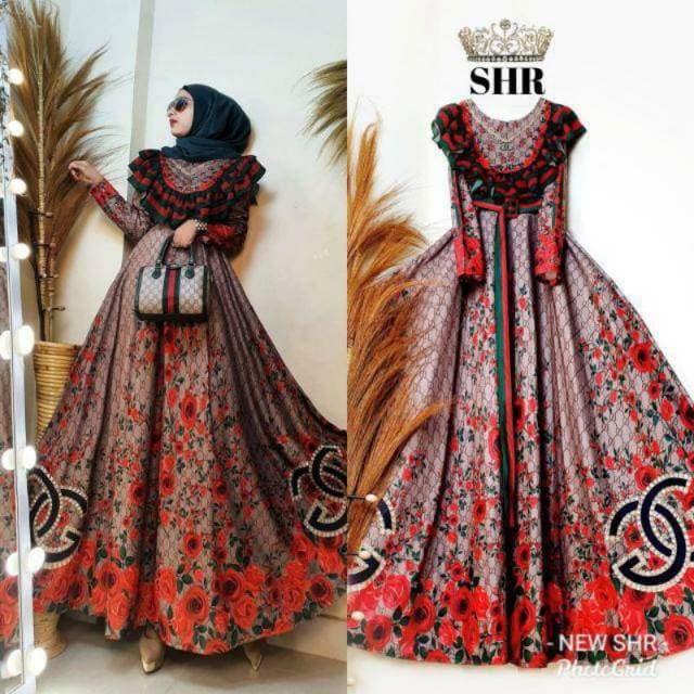 PREMIUM PROMO MAXI DRESS REMPEL HIGHT QUALITY ORI SHR/BAJU MUSLIM WANITA