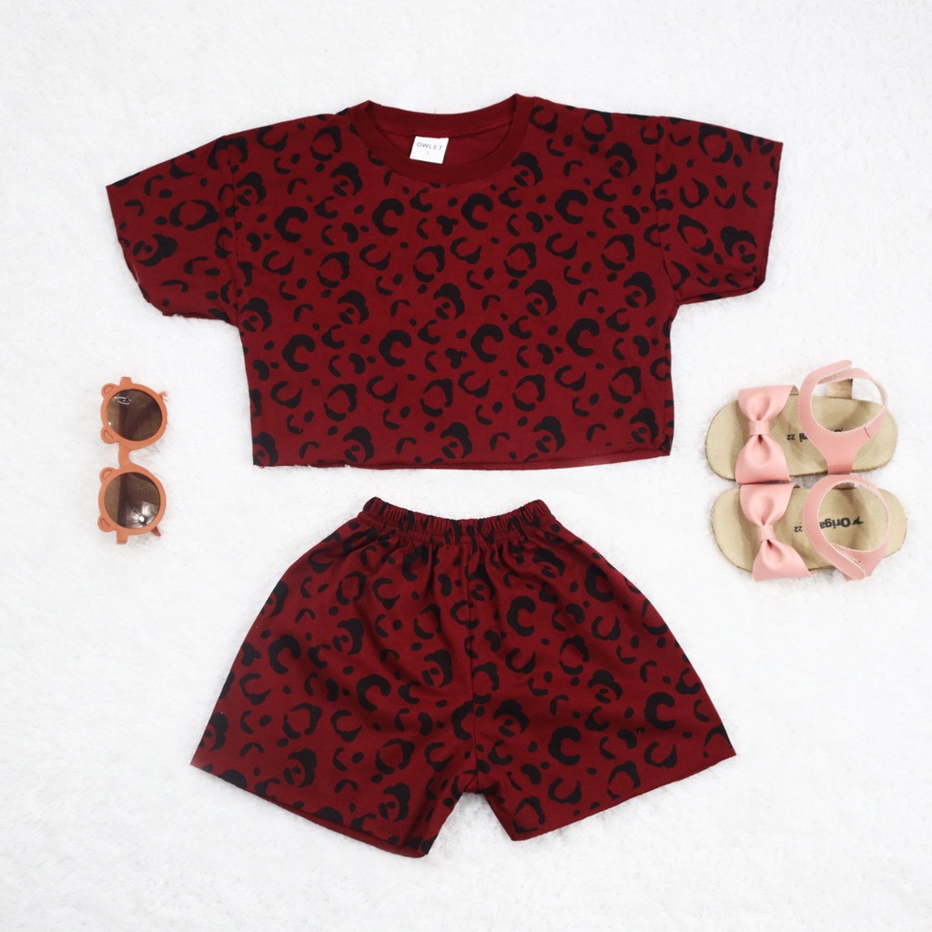 OWLET - Setelan Anak Perempuan / Setelan Crop Top / Setelan Celana Pendek / baju anak perempuan