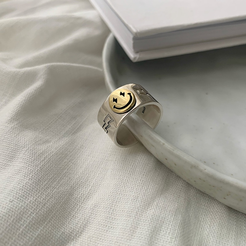 Smiley Open Ring Accessories Simple Fashion Retro Personality