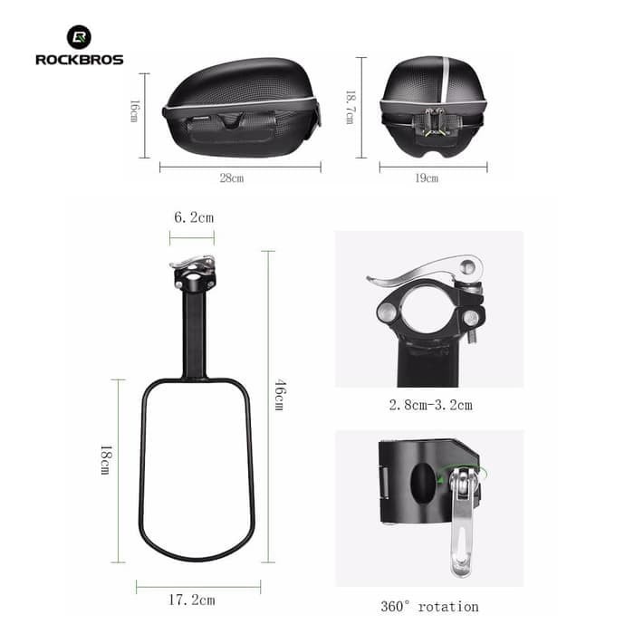 Aksesoris Sepeda - Rockbros Tas Rak Sepeda Kw-672 Rack Bag Tas Panier Tas Bagasi Sepeda
