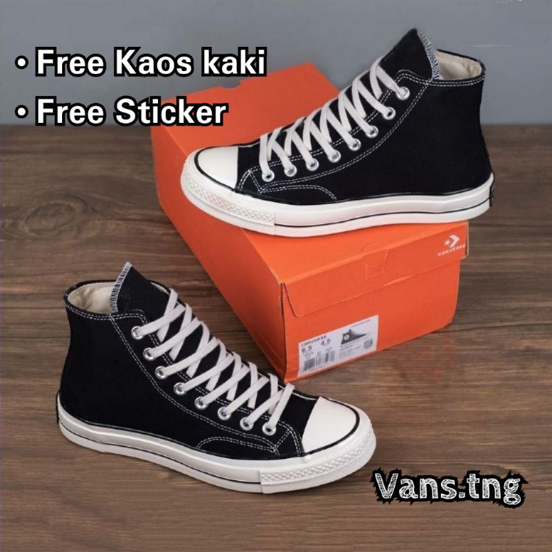 Sepatu Converse 70s HI Black / Converse 70s Hight Black / Converse 70s Tinggi Hitam Premium Terlaris / Sepatu Sekolah /Sepatu Converse Murah