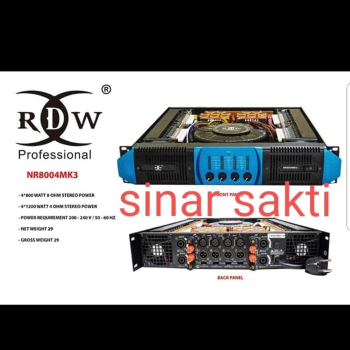 POWER AMPLIFIER RDW NR8004MK3/MR8004 MK3 4CH ORIGINAL BARU