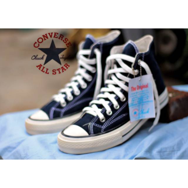 (BISA COD)  CONVERSE 70S HIGH NAVY PREMIUM SEPATU CONVERSE CHUCK TAYLOR CONVERSE PRIA WANITA