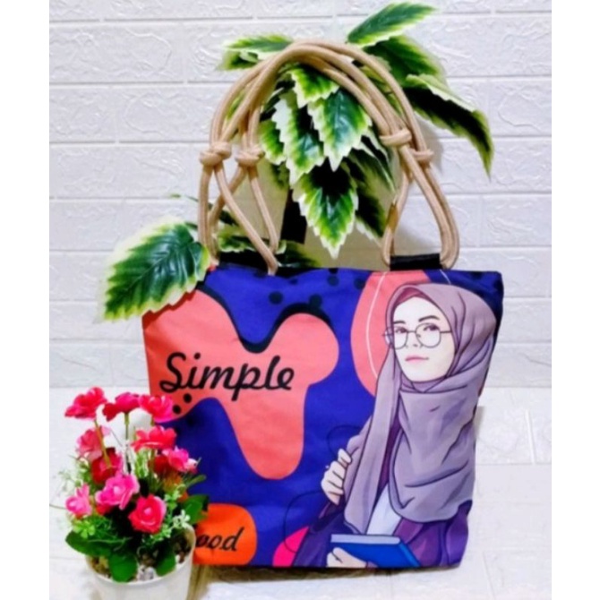 tas tali sumbu karakter hijaber