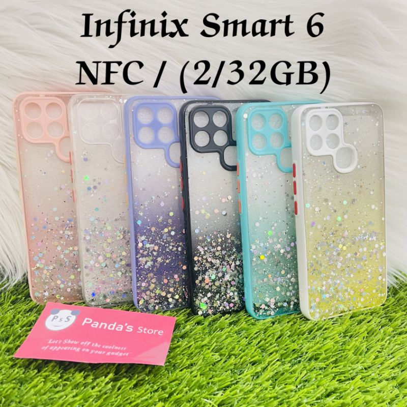 Glitter Case Infinix Smart 5, Smart 6 NFC 2/32GB , 3/64GB Funny Color Dengan Pelindung Kamera (PsS)